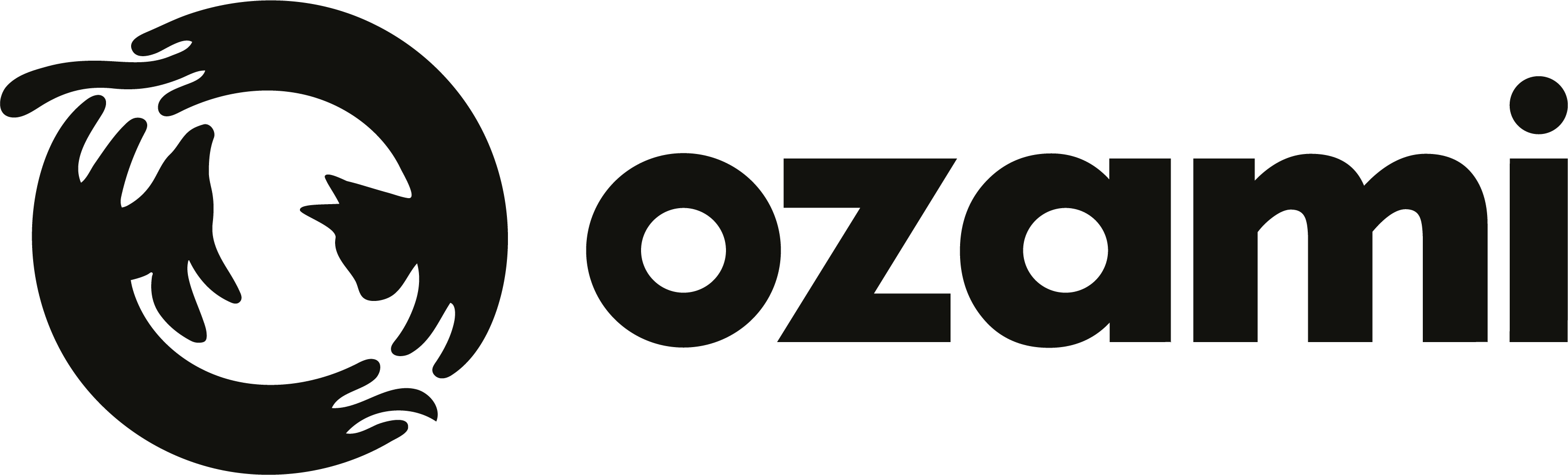 Ozami logotyp liggande svart